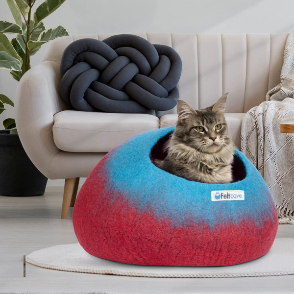 Feltcave Medium Cat Cave Bed Cute Cat Bed Cave Handcrafted From